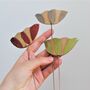 Set Of Three Personalised Garden Leaves Pot Stakes, thumbnail 5 of 7
