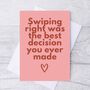 Tinder Anniversary Card | Cute Card For Husband / Wife, thumbnail 1 of 3