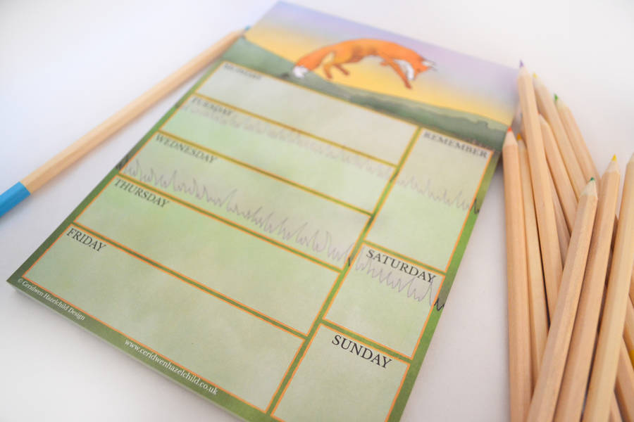 fox-weekly-planner-by-ceridwen-hazelchild-design-notonthehighstreet