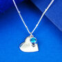 Personalised Sterling Silver Birthstone Heart Necklace, thumbnail 3 of 8