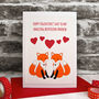 'Foxes' Handmade Personalised Valentines Card, thumbnail 2 of 4
