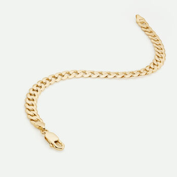 9ct Yellow Gold Solid Curb Chain Bracelet, 3 of 3