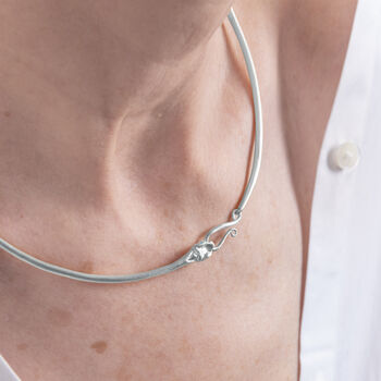 Ouroboros Snake Silver Choker Necklace, 4 of 7