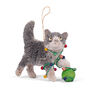 Christmas Bristle Cat With Lights Decoration, 12cm, thumbnail 2 of 2