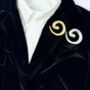 Swirl Statement Brooch In Gold Or Silver, thumbnail 7 of 7