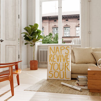 Naps Revive Your Soul Bedroom Wall Art Print, 7 of 10