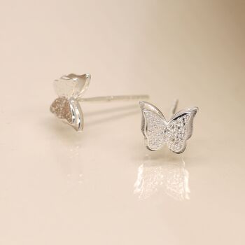 Sterling Silver Butterfly Stud Earrings, 4 of 6