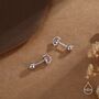 Sterling Silver Moonstone Planet Screw Back Earrings, thumbnail 7 of 11