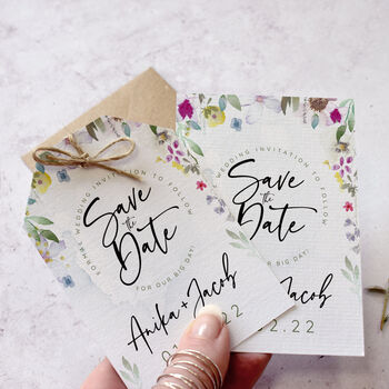 'Flower Press' Save The Date Cards, 2 of 2