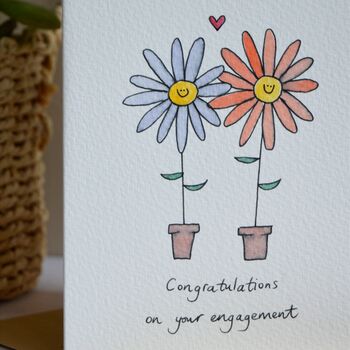 Flowers In Love Personalised Handmade Card, 3 of 4