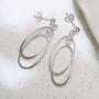 Sterling Silver Double Oval Stud Earrings, thumbnail 5 of 6