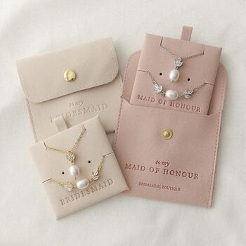 Bridesmaid Jewellery Set Bridal Party Gift With Personalised Pouch, 2 of 7