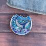 Shaker Whale Enamel Pin – Glitter Quicksand Ocean Bubbles, thumbnail 1 of 5