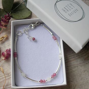Pink Tourmaline And Moonstone Bracelet, 3 of 5