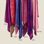Fair Trade Recycled Sari Hair Neck Scarf Square 55cm, thumbnail 11 of 12