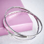 Personalised Double Wrap Silver Long Story Bangle, thumbnail 2 of 3