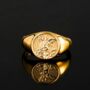 Saint Michael Small Signet Ring Gold Plated Stainless Steel Ring For Men, thumbnail 7 of 12
