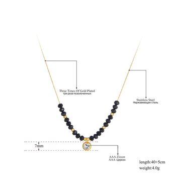 Black Crystal Round Zircon Mangalsutra Necklace, 7 of 8