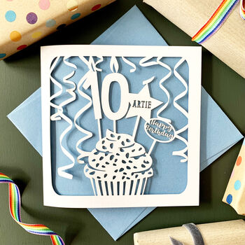 Personalised Cupcake 10th Birthday Card, 3 of 4
