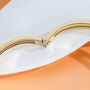 Gold Plated Crystal V Line Harmony Bangle Bracelet, thumbnail 3 of 11