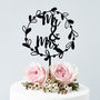 Mr And Mrs Floral Wreath Wedding Cake Topper, thumbnail 5 of 7