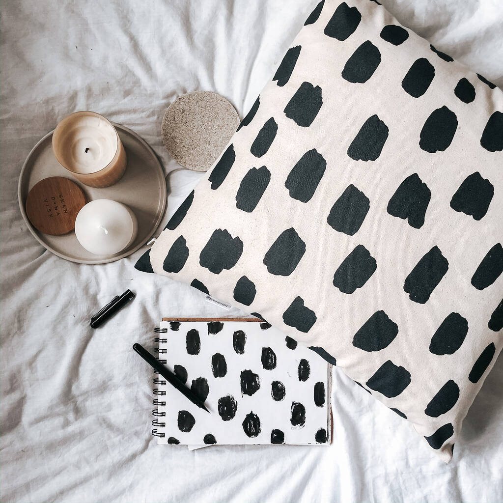 Black Spots Cushion Cover By Elley Home