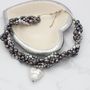 Murano Heart And Pearl Necklace In Gold Or Silver, thumbnail 9 of 11