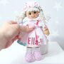 Personalised Mini Pink Floral Rag Doll, thumbnail 3 of 4