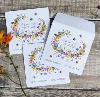 10 Wildflower Seed Packet Wedding Favours For The Bees, 5 of 7