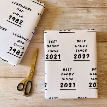 Personalised Father's Day Custom Message Since Year Wrapping Paper, 6 of 7
