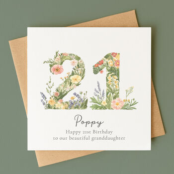 Personalised 21st Botanical Birthday Card, 2 of 6