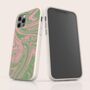 Green And Pink Marble Biodegradable Phone Case, thumbnail 3 of 8
