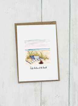 Personalised Beach Seascape Card, 4 of 5