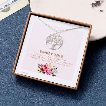 Sterling Silver Family Tree Necklace Personalised, 2 of 3
