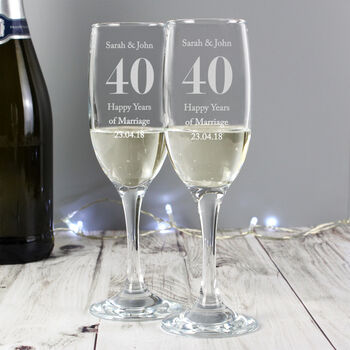 Personalised Anniversary Champagne Flutes, 3 of 4