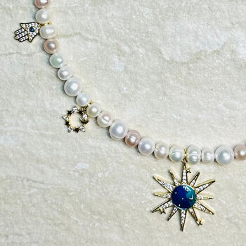 Celestial Charm Pearl Necklace, 8 of 9