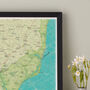 Framed And Personalised Aldeburgh Suffolk Map Print, thumbnail 3 of 6