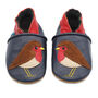 Dotty Fish Holly The Robin Soft Leather Baby Shoes With Barefoot Soles, thumbnail 5 of 7
