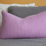 Hand Knit Simple Stitch Cushion In Lavender, thumbnail 2 of 5