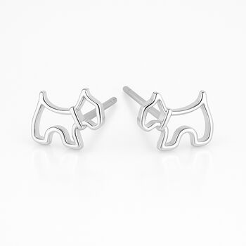 Sterling Silver Scottie Dog Stud Earrings – 10mm X 6mm, 3 of 7