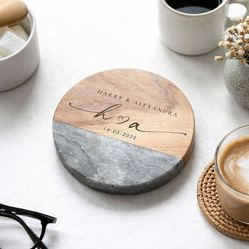 Personalised Marble Coaster Wedding Gift, 3 of 6