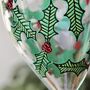 Holly Leaf Painted Wine Glass, thumbnail 5 of 9