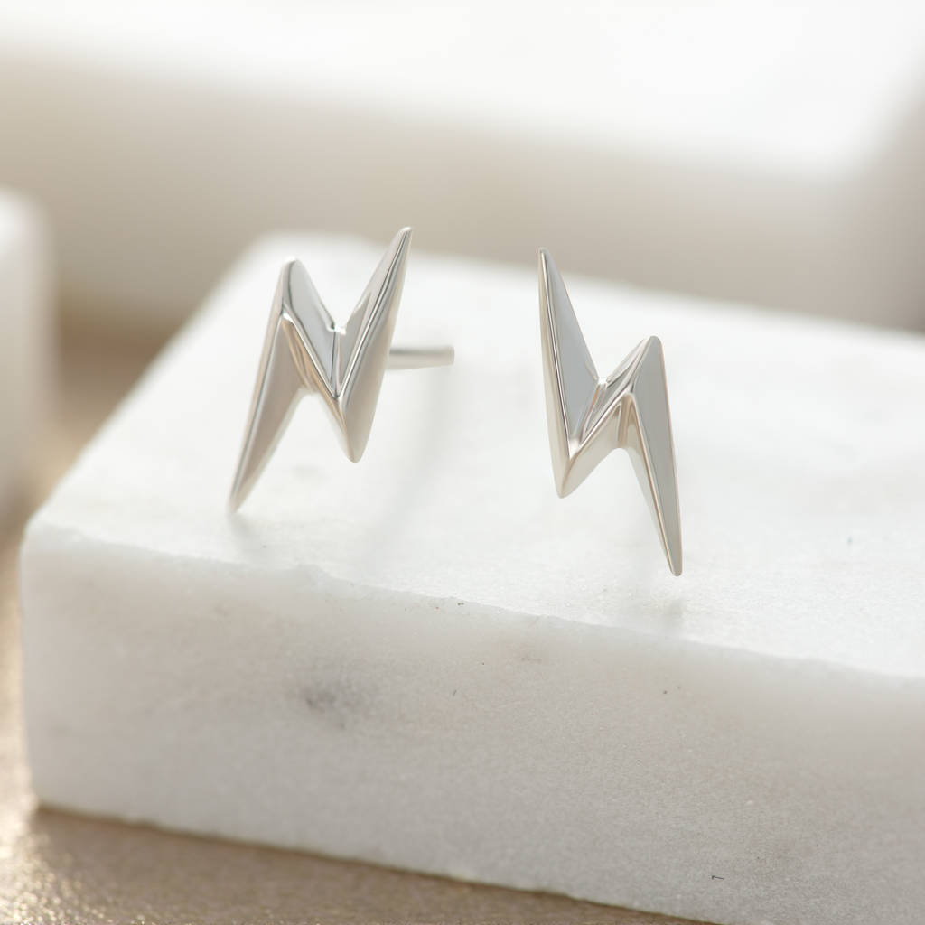 lightning bolt stud earrings by lily charmed