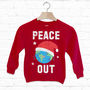 Peace Out Children's Christmas Sweatshirt, thumbnail 5 of 5