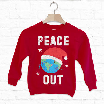 Peace Out Children's Christmas Sweatshirt, 5 of 5