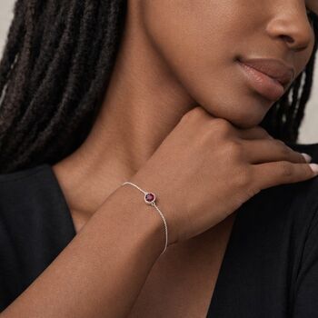 Personalised Sterling Silver July Birthstone Ruby Bracelet, 2 of 11