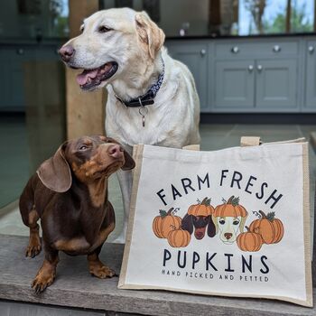 Personalised Farm Fresh Pumpkin Jute Tote Bag, 3 of 12