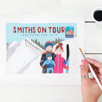 Hand Painted Family Postcard Illustration, 2 of 3