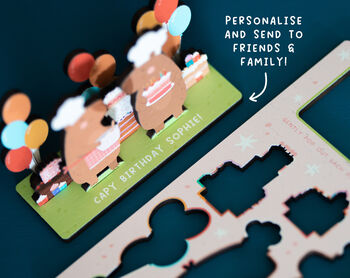 Personalised Capybara Birthday Pop Out Card, 4 of 5
