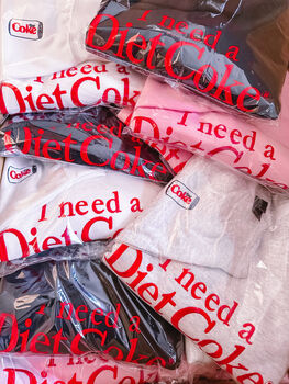 I Need A Diet Coke Embroidered Crewneck Sweatshirt, 3 of 5